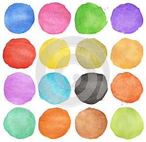 Abstract colorful watercolor circle