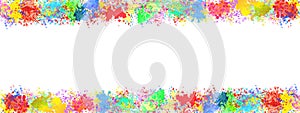 Abstract Colorful Watercolor Spatters Frame Banner Background