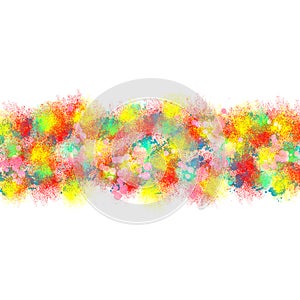 Abstract Colorful Watercolor Spatters in White Background