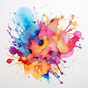 Abstract colorful watercolor splash, generate by AI