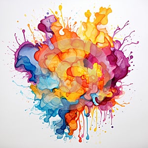 Abstract colorful watercolor splash, generate by AI