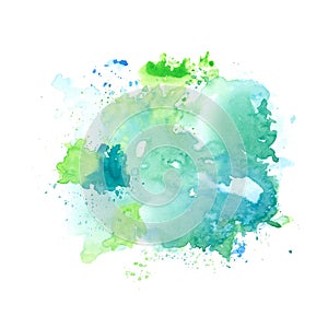 Abstract colorful watercolor splash on white background paper