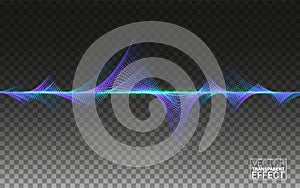 Abstract Colorful Wave. Big data. Lines Flowing Isolated on Ttransparent Background Vector Design Elements Concept Sound