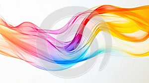 Abstract colorful wave design element flowing on white background