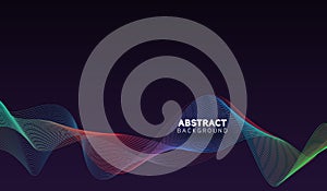 Abstract colorful wave lines on black background for elements in concept business presentation, Brochure, Flyer, Science,