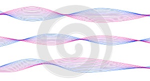 Abstract colorful wave with lines. Digital frequency track equalizer. Vector illustration dynamic music wave. Technology sound