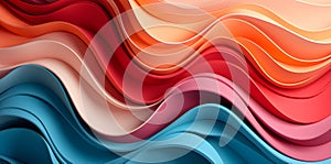 Abstract colorful wave luxury background, illustration wallpaper design of modern textile and vibrant color curves. Generative Ai