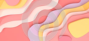 Abstract colorful wave pattern background 3d rendering