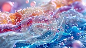Abstract Colorful Wave Pattern with Bubbles