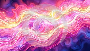 Abstract colorful wave pattern, dynamic art background, Stock Photo, Generative AI