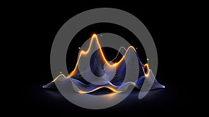 Abstract Colorful Wave Pattern with Orange and Blue Light on a Black Background