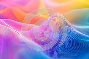 Abstract Colorful Wave Pattern with Vibrant Gradient Mesh and Flowing Textures
