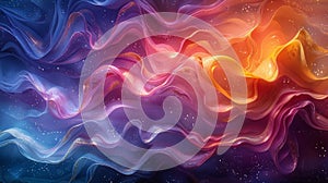 Abstract colorful wave patterns with a cosmic background