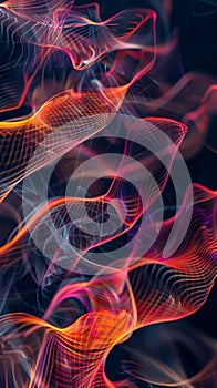 Abstract colorful wave patterns on dark background