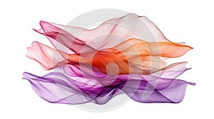 Abstract Colorful Waves of Fluid Motion Creating Dynamic Artistic Patterns on White Background