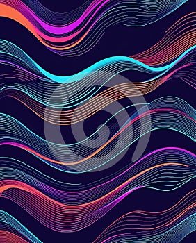 Abstract Colorful Waves Linear Design Pattern
