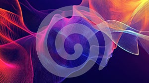 Abstract colorful waves and lines creating a dynamic, flowing pattern in vibrant hues