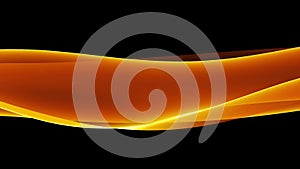 Abstract colorful wavy background in dark orange on black backdrop.