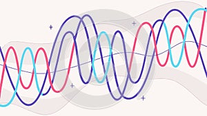 Abstract colorful wavy lines representing sound or data flow. vector design Generative AI