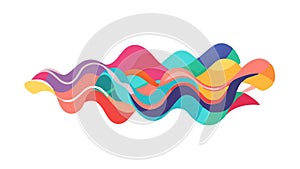 Abstract colorful wavy pattern dynamic background element, vector design Generative AI