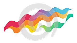 Abstract colorful wavy shape icon, dynamic flow vector design Generative AI