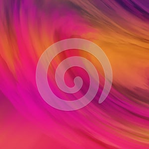 Abstract Colorful wavy theme design with Pink & golden tone. Bright glowing canvas paint. Brush strokes hand drawn canvas print.
