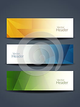 Abstract colorful web header designs.