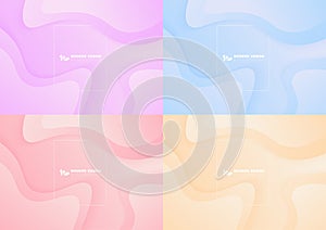 Abstract colors liquid design of fluid artwork template. Movement style artwork of blending style set.