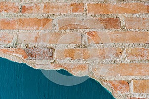 Abstract 2 color of old brick stone wall background texture