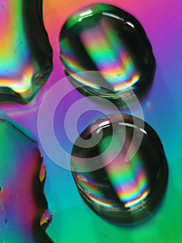 Abstract Colors Rainbow Drops reflexes macro background blur