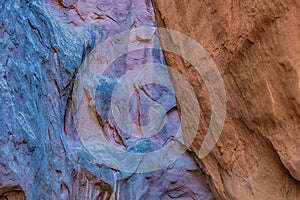 Abstract colors and shapes in a slot canyon, Utah
