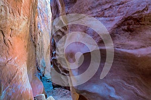 Abstract colors and shapes in a slot canyon, Utah