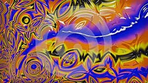 Abstract Colorul Wavy liquid pattern. VJ Loop, 3D graphics for music stage transition, shows, retro, hitech.