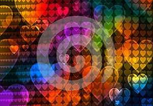 Abstract colour heart background