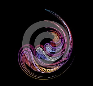 Abstract colourful background - computer-generated image. Fractal art: chaos lines and curves