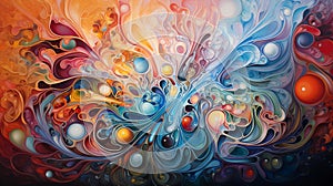 Abstract colourful fluid flow blobs wallpaper