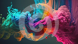 abstract colourful fluid smoke powder,AI Generated