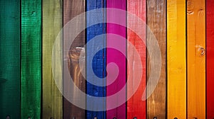 An abstract colourful multicolour wood plank texture background.