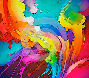 Abstract colourful watercolor rainbow background in cartoon style. Stock illustration.