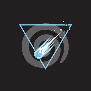 Abstract Comet in Blue Triangle
