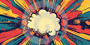 Abstract Comic Book Explosion with Speech Bubble