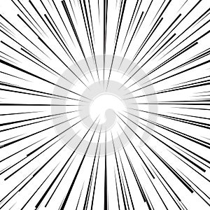 Abstract comic book flash explosion radial lines background.