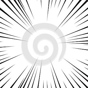 Abstract comic book flash explosion radial lines background. Vector illustration for superhero design. Bright black white light