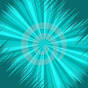 Abstract comic explosive turquoise background