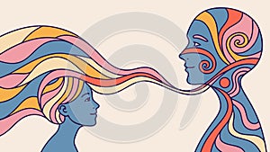 Abstract Communication and Thought Exchange Vector, vector design Generative AI