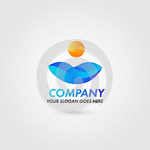 Abstract company logo color nature concept template