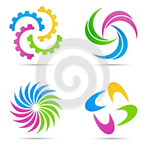 Abstract company logo elements teamwork emblem symbol