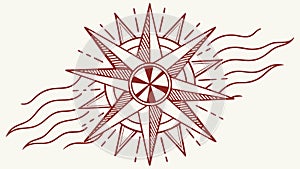 Abstract Compass Rose: Dynamic Design for Navigation, Exploration, and Direction, vector design Generative AI