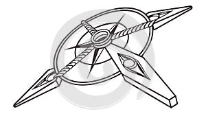 Abstract Compass Rose: Navigation & Exploration Art, vector design Generative AI