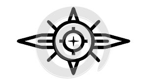 Abstract Compass Star Icon, Navigation Direction Vector Design, vector design Generative AI